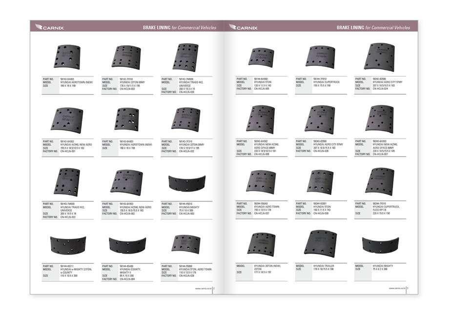 CARNIX Brake Lining Catalog