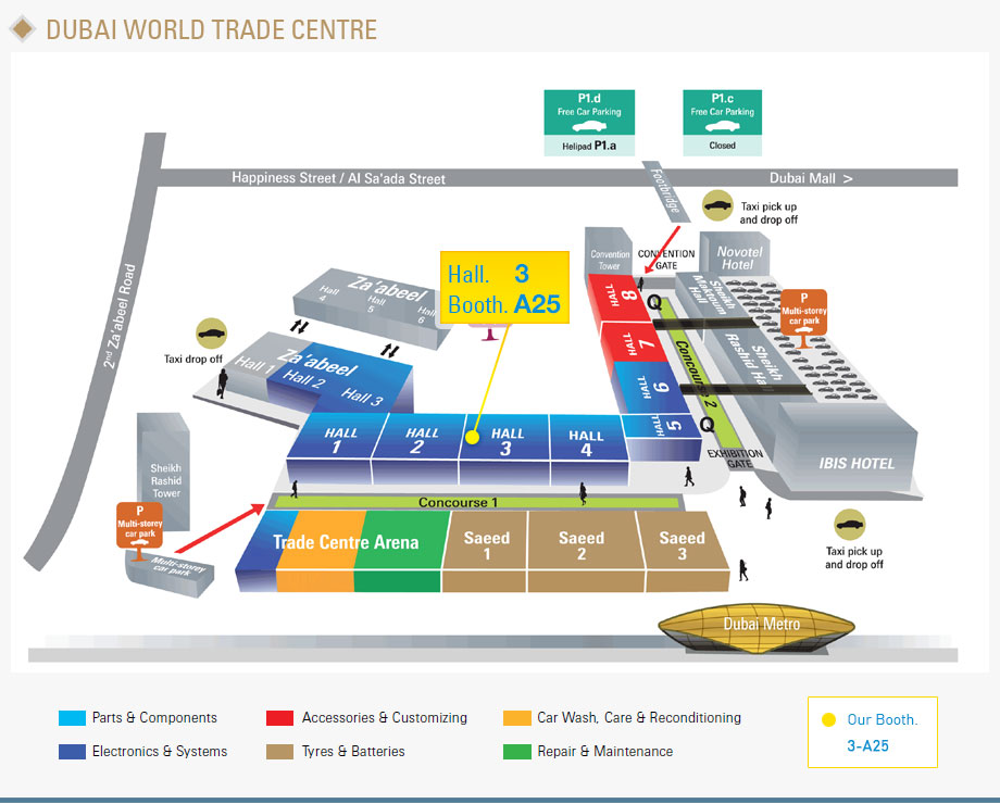  Automechanika 2018 - Stand No. 3-A25 - booth map