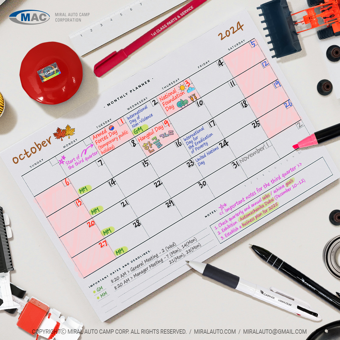 MAC's October Calender