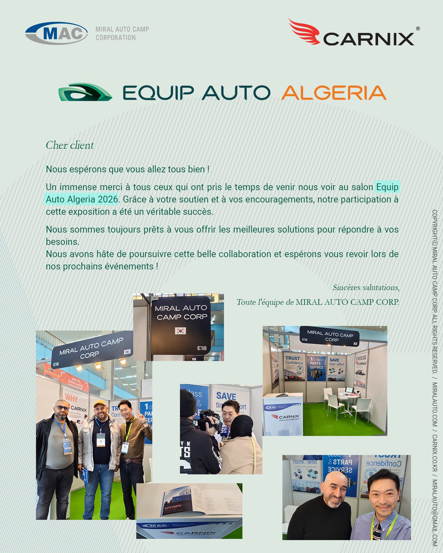 Equip Auto Algeria 2026 - Thank you - Merci